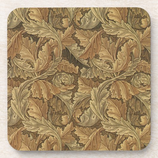 Acanthus Leaves van William Morris, Antiek textiel Bier Onderzetter (Voorkant)