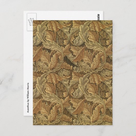 Acanthus Leaves van William Morris, Antiek textiel Briefkaart (Voorkant / Achterkant)
