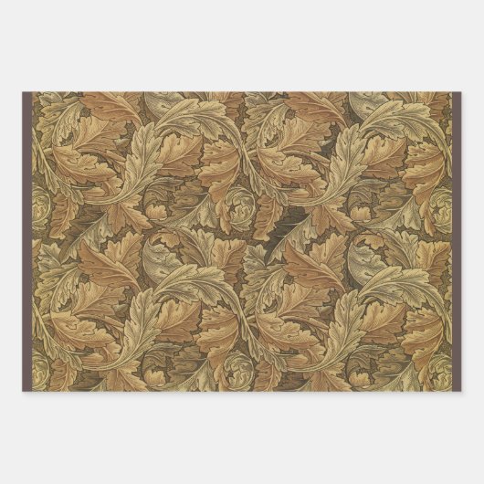 Acanthus Leaves van William Morris, Antiek textiel Inpakpapier Vel (Voorkant 2)