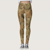 Acanthus Leaves van William Morris, Antiek textiel Leggings (Voorkant)