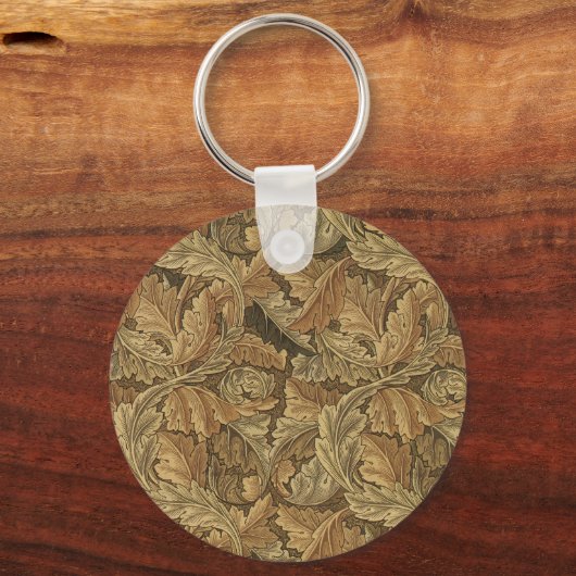 Acanthus Leaves van William Morris, Antiek textiel Sleutelhanger (Achterkant)