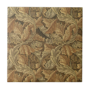 Acanthus Leaves van William Morris, Antiek textiel Tegeltje