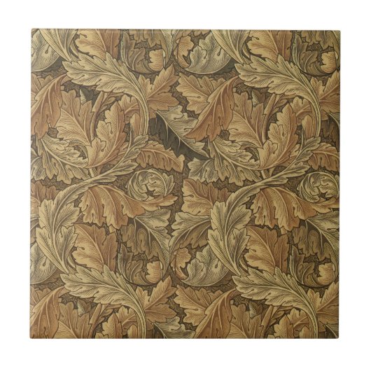 Acanthus Leaves van William Morris, Antiek textiel Tegeltje (Voorkant)