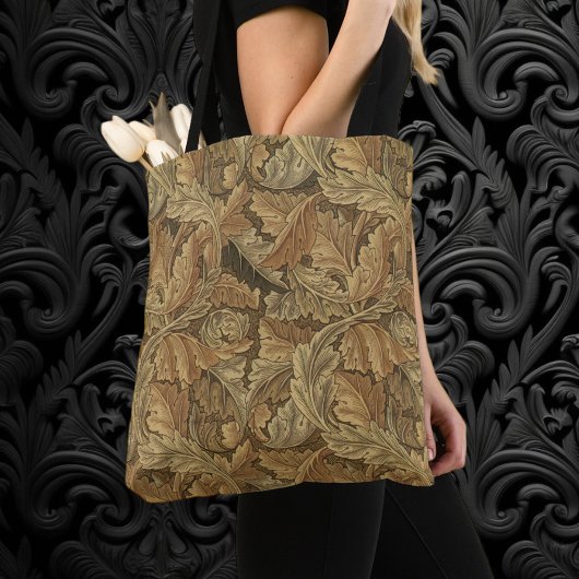 Acanthus Leaves van William Morris, Antiek textiel Tote Bag