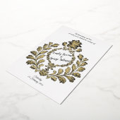 Acanthus & Oudheid, Goud en Zwart, Folie Uitnodiging (Gedraaid)