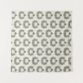 Acanthus & Oudheid, zwart en ivoor bruiloft, Wandkleed (Voorkant (horizontaal))