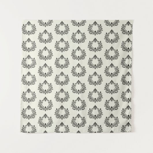 Acanthus & Oudheid, zwart en ivoor bruiloft, Wandkleed (Voorkant)