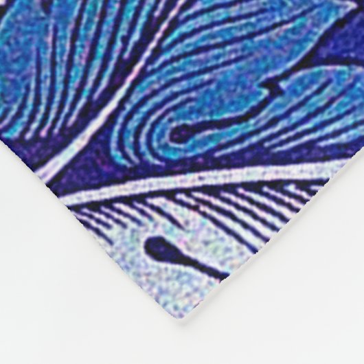 Acanthus Paars, William Morris Fleece Deken (Hoek)