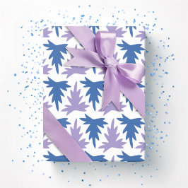 Acanthus Rij in Blauw en Paars Cadeaupapier