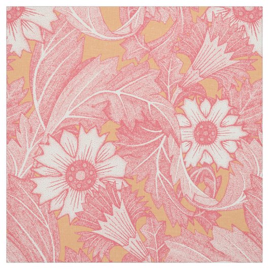 Acanthus roos cantaloupe stof (Swatch)
