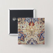 Acanthus (van William Morris) Vierkante Button 5,1 Cm (Voorkant /achterkant)