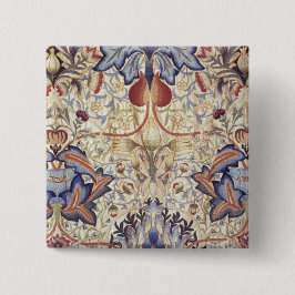 Acanthus (van William Morris) Vierkante Button 5,1 Cm