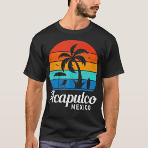 Acapulco Beach Mexico Palmboom Zonsondergang Sum T-shirt