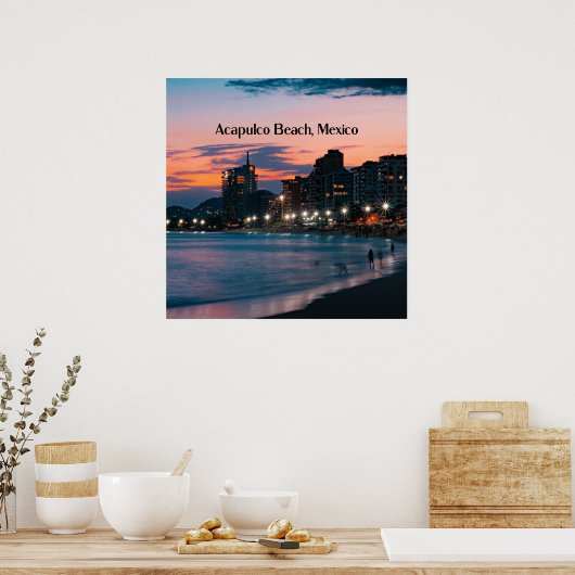 Acapulco Beach, Mexico Poster (Keuken)