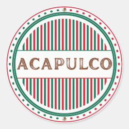 Acapulco City Pride Embleem – Mexicaanse identitei Ronde Sticker