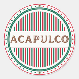 Acapulco City Pride Embleem – Mexicaanse identitei Ronde Sticker