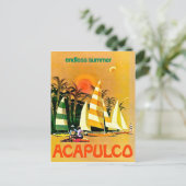 Acapulco, eindeloze zomerzeilboten aan de kust briefkaart (Staand voorkant)