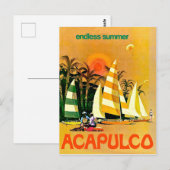 Acapulco, eindeloze zomerzeilboten aan de kust briefkaart (Voorkant / Achterkant)