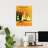 Acapulco, eindeloze zomerzeilboten aan de kust poster (Thuiskantoor)