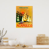 Acapulco, eindeloze zomerzeilboten aan de kust poster (Keuken)