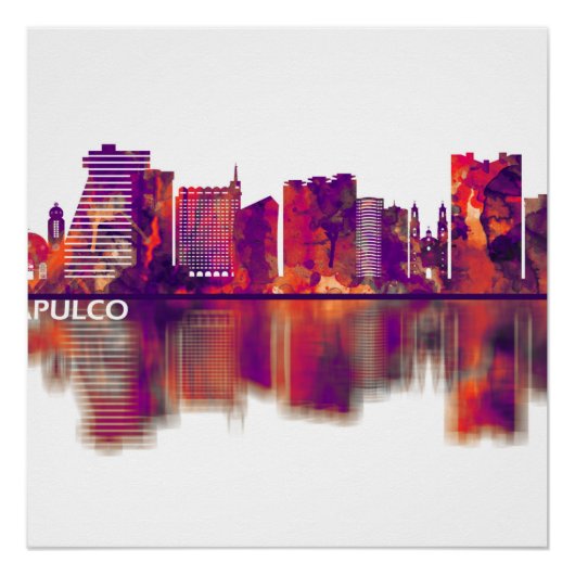Acapulco Mexico Skyline Perfect Poster (Voorkant)