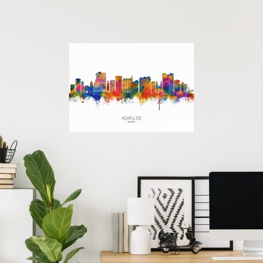 Acapulco Mexico Skyline Poster (Thuiskantoor)