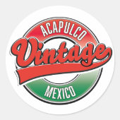 Acapulco Mexico vintage logo Ronde Sticker (Voorkant)