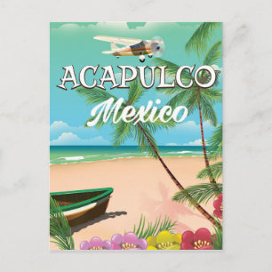 Acapulco Mexico Vintage reisposter Briefkaart