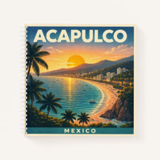 Acapulco Mexico Vintage Reisposter Notitieboek