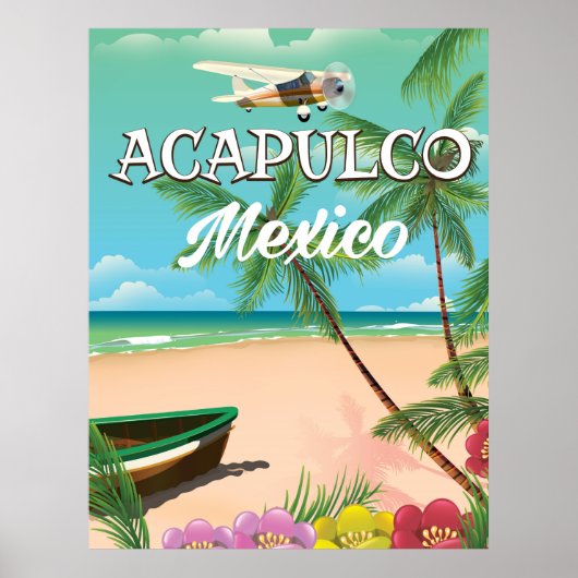 Acapulco Mexico Vintage reisposter Poster (Voorkant)