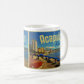 Acapulco Mexico Vintage Travel Koffiemok (Voorkant rechts)