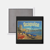 Acapulco Mexico Vintage Travel Magneet (Voorkant / Achterkant)