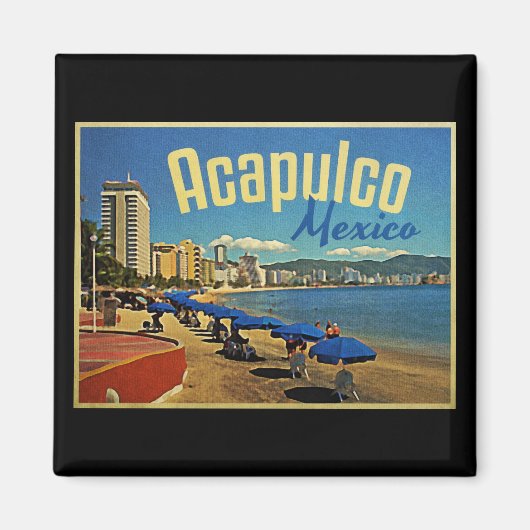 Acapulco Mexico Vintage Travel Magneet (Voorkant)