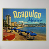 Acapulco Mexico Vintage Travel Poster (Voorkant)