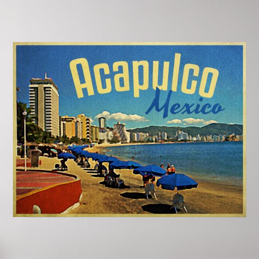 Acapulco Mexico Vintage Travel Poster (Voorkant)