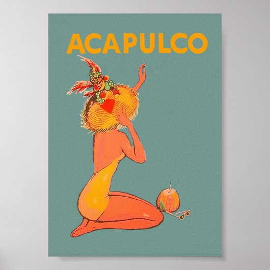 Acapulco Mexico Vintage Travel Poster (Voorkant)