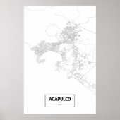 Acapulco, Mexico (zwart op wit) Poster (Voorkant)