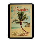 Acapulco Palm Tree Vintage Travel Magneet (Verticaal)