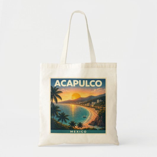 Acapulco Reisposter Boodschappentas Tote Bag (Voorkant)