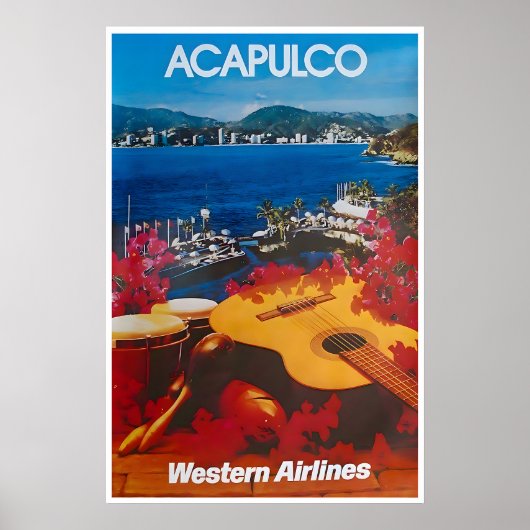 Acapulco Reisposter Mexicaans Thuis Mexico Muur Poster (Voorkant)