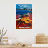 Acapulco Reisposter Mexicaans Thuis Mexico Muur Poster (Keuken)