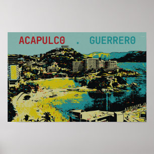 Acapulco uitzicht, Mexico, Guerrero Briefkaart Poster