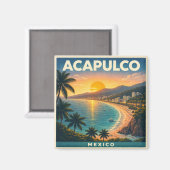 Acapulco Vintage Reisposter Magneet (Voorkant / Achterkant)