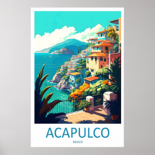 Acapulco Vintage Reisposter Ski Nationaal Park Poster