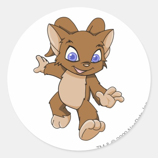 Acara Brown Ronde Sticker (Voorkant)