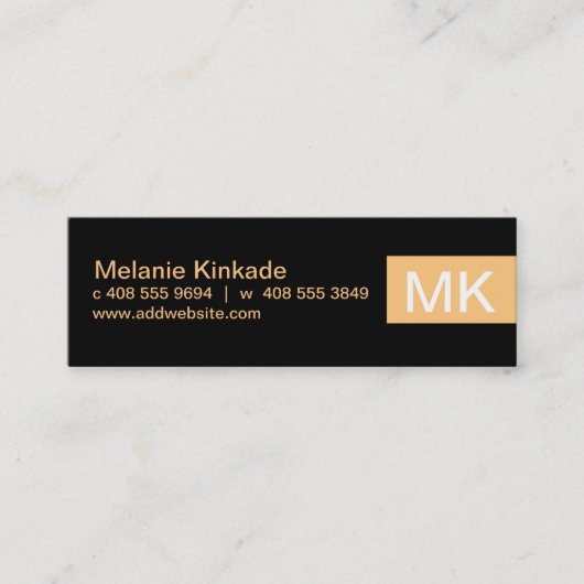 Accent (abrikoos) mini visitekaartje (Voorkant)