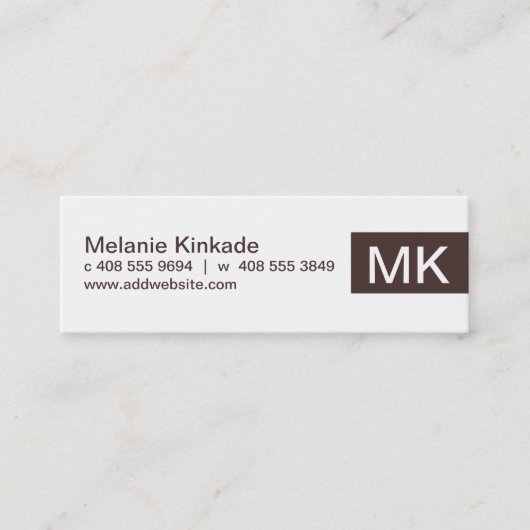 Accent (Bruin) Mini Visitekaartje (Voorkant)