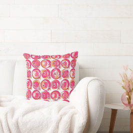 Accent Circle Achtergrond Bloem Roze Sinaasappel W Kussen