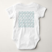 Accent cirkels achtergrond bloemen eend ei wit romper (Achterkant)