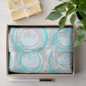 Accent Cirkels Achtergrond Bloemen Turquoise Wit Tissuepapier (Geschenk)
